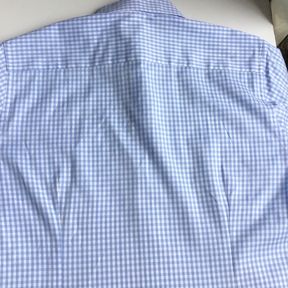 ETON  light blue nice checkered dress cotton shirt Sz 16 made in Romania  🇷🇴 - Picture 5 of 10